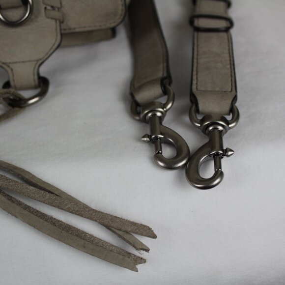 Rebecca Minkoff, Leather Paige Whipstitch Nubuck Satchel Bag - Picture 9 of 14